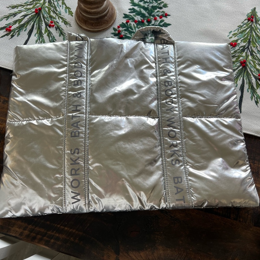 Bath & Body Works Shiny Silver Tote